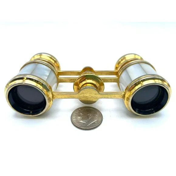 Antique French Opera Glasses Mother of Pearl Brass Theater Binoculars late 1800s - Picture 9 of 9